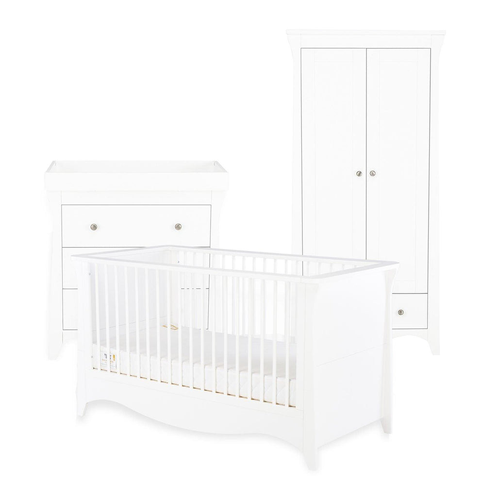 Cuddleco Clara 3 Piece Nursery Furniture Set (Cot Bed, Dresser & Wardrobe) - Chelsea Baby