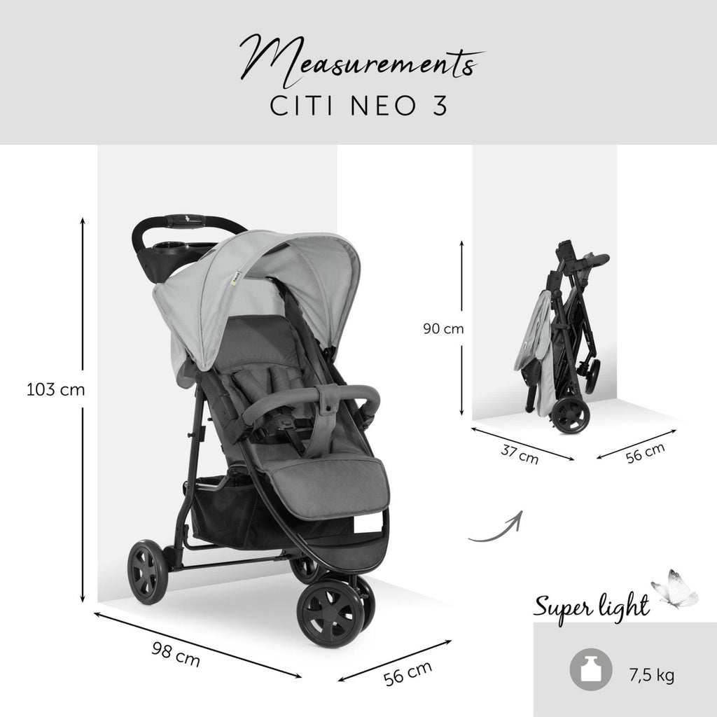 Hauck Citi Neo 3 Pushchair - Grey - Chelsea Baby