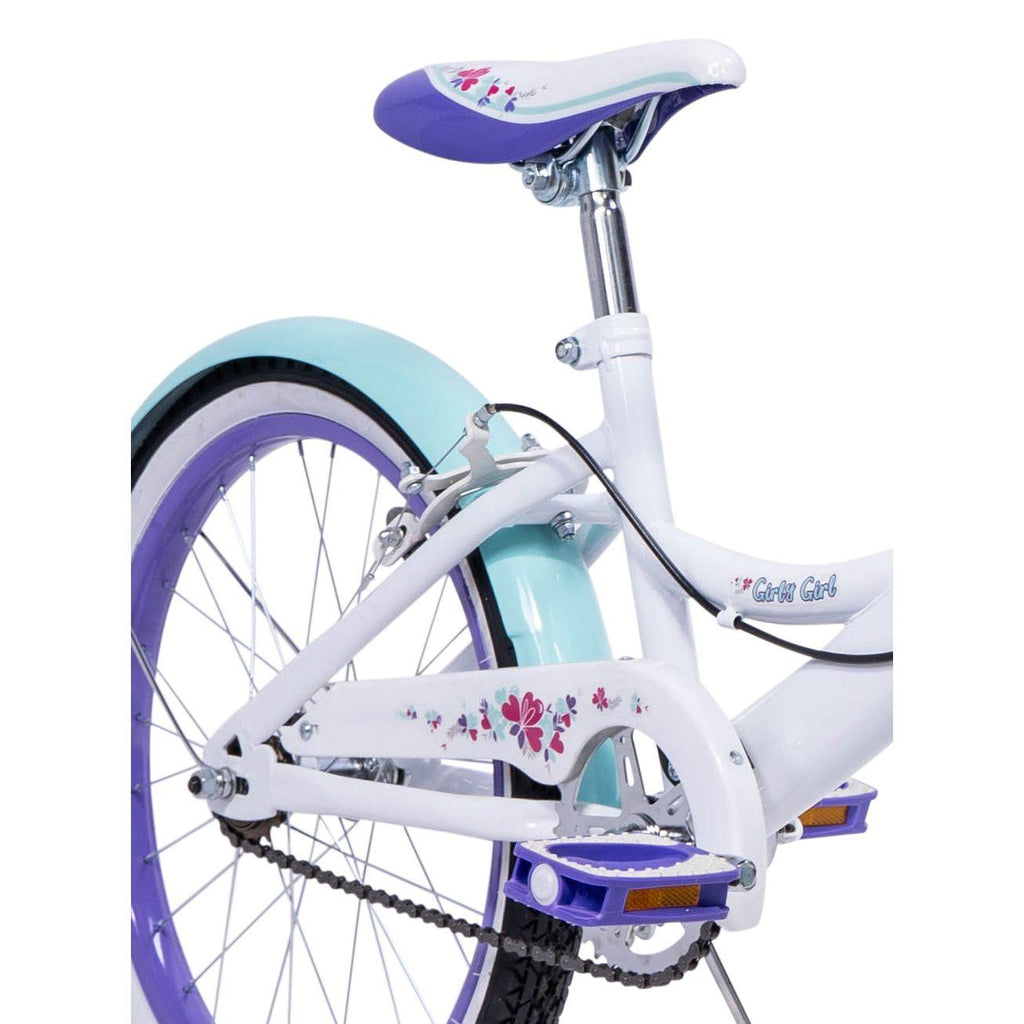 Huffy Girly Girl 20" Kids Bike - White and Purple - Chelsea Baby