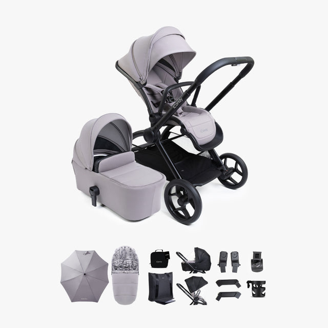iCandy Core 2 Storm Grey Pushchair and Carrycot - Complete Bundle