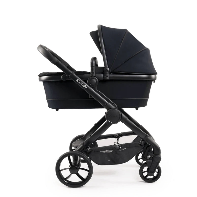 iCandy Peach 7 Pushchair and Carrycot Complete Car Seat Bundle - Black Edition