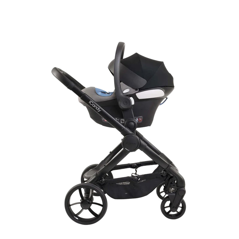 iCandy Peach 7 Pushchair and Carrycot Complete Car Seat Bundle - Black Edition
