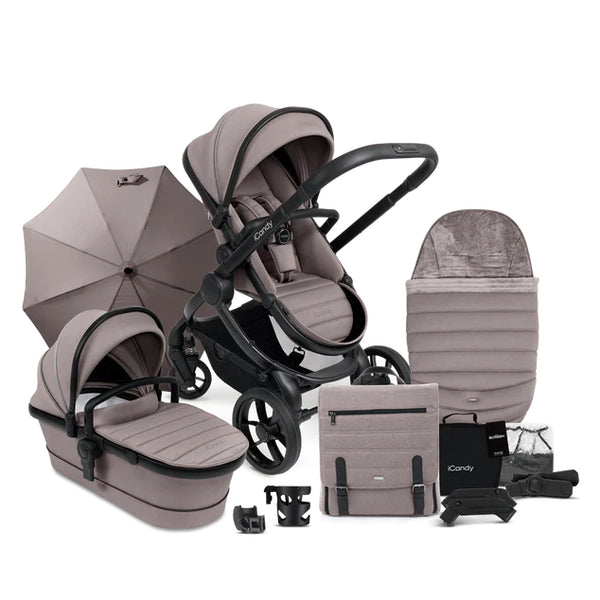 iCandy Peach 7 Pushchair and Carrycot Complete Bundle Porcini - Ex Display