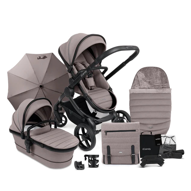 iCandy Peach 7 Pushchair and Carrycot Complete Bundle - Porcini
