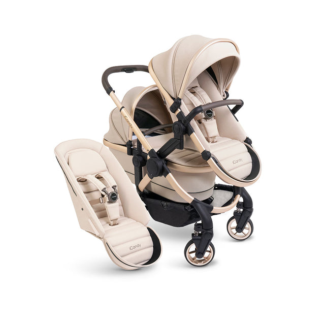 iCandy Peach 7 Pushchair and Carrycot Double Bundle - Biscotti