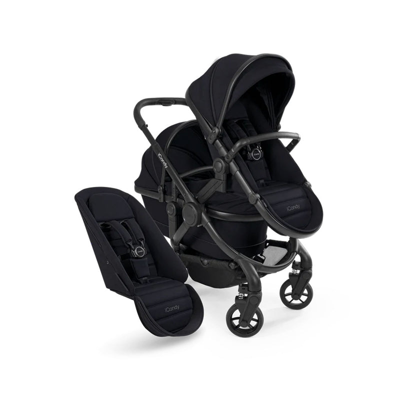 iCandy Peach 7 Pushchair and Carrycot Double Bundle - Black Edition