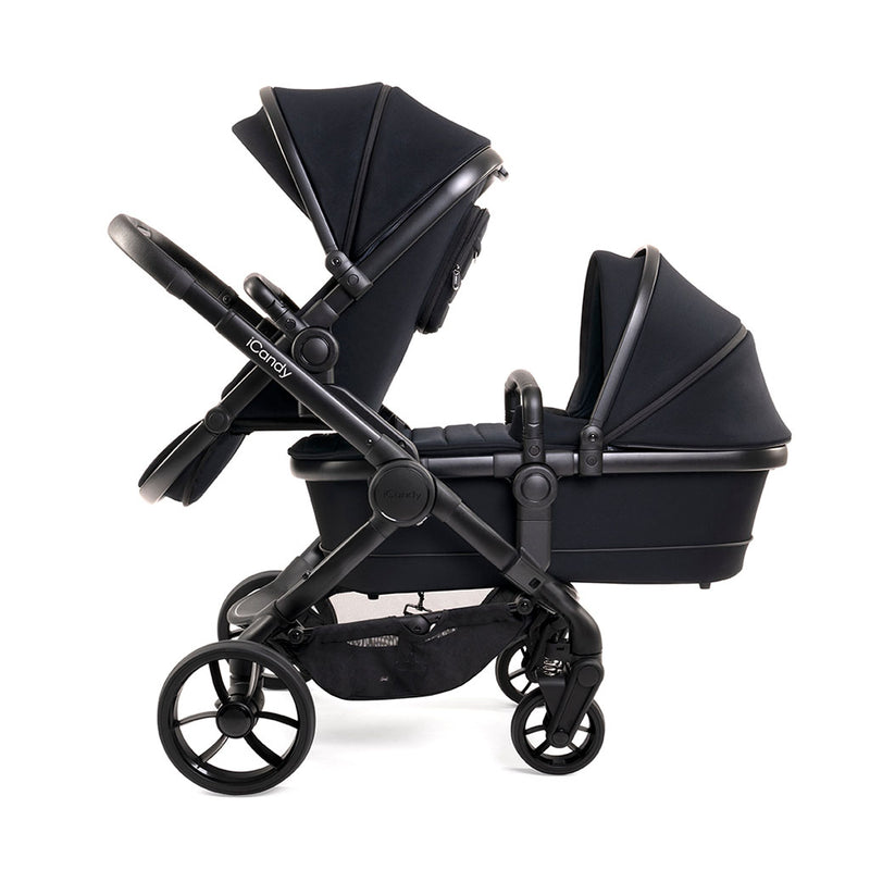 iCandy Peach 7 Pushchair and Carrycot Double Bundle - Black Edition