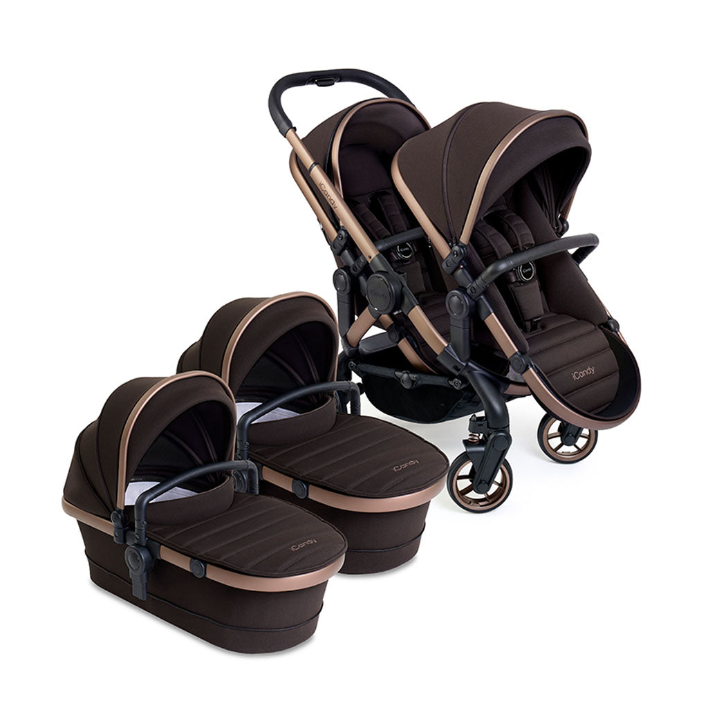 iCandy Peach 7 Pushchair and Carrycot Twin Bundle - Pecan