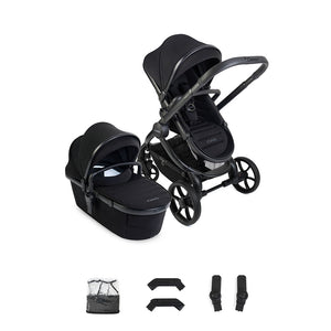 iCandy Peach 8 Pushchair and Carrycot with rain cover, elevators and adaptors - Black