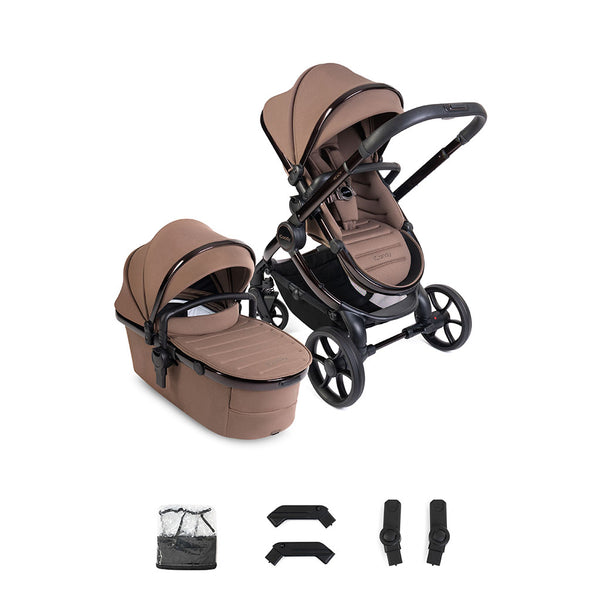 iCandy Peach 8 Pushchair and Carrycot with rain cover, elevators and car seat adaptors - Coco