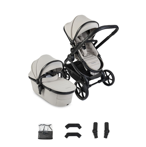 iCandy Peach 8 Pushchair and Carrycot with rain cover, elevators and car seat adaptors - Taupe