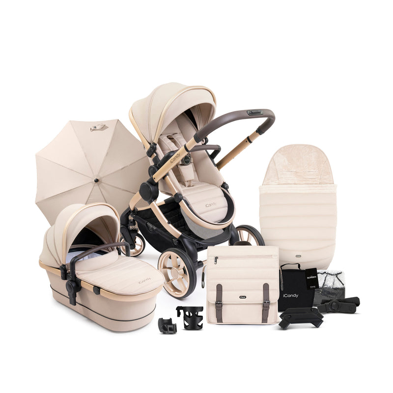 iCandy Peach 7 Pushchair and Carrycot Complete Bundle - Biscotti