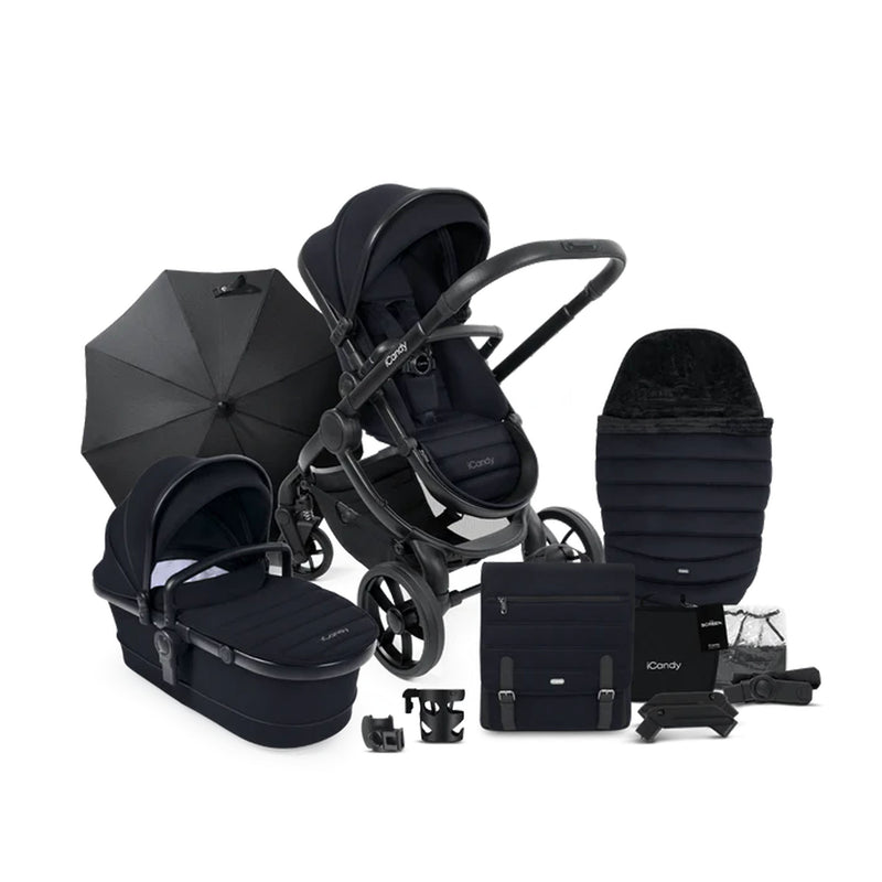iCandy Peach 7 Pushchair and Carrycot Complete Bundle - Black Edition