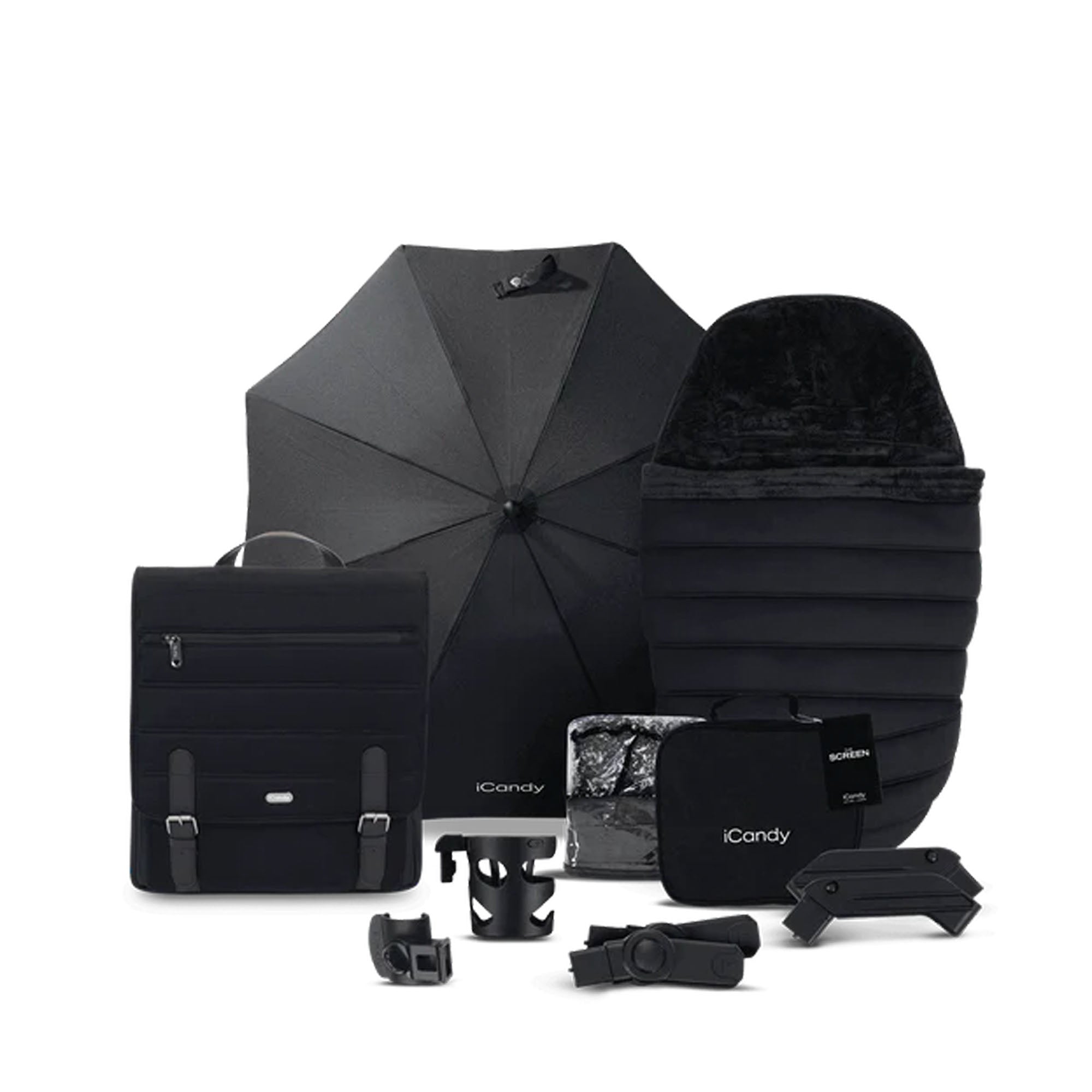 iCandy Peach 7 Pushchair and Carrycot Complete Car Seat Bundle - Black Edition