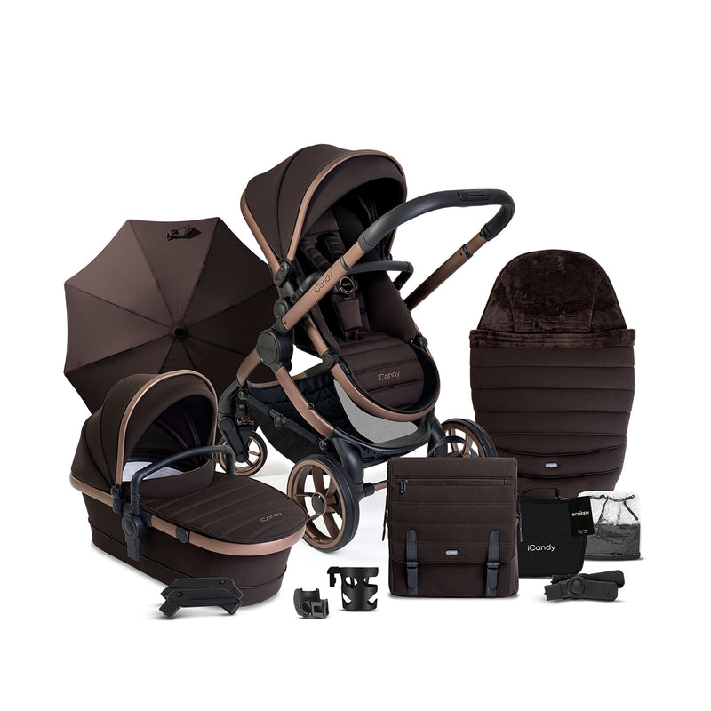 iCandy Peach 7 Pushchair and Carrycot Complete Bundle -  Pecan