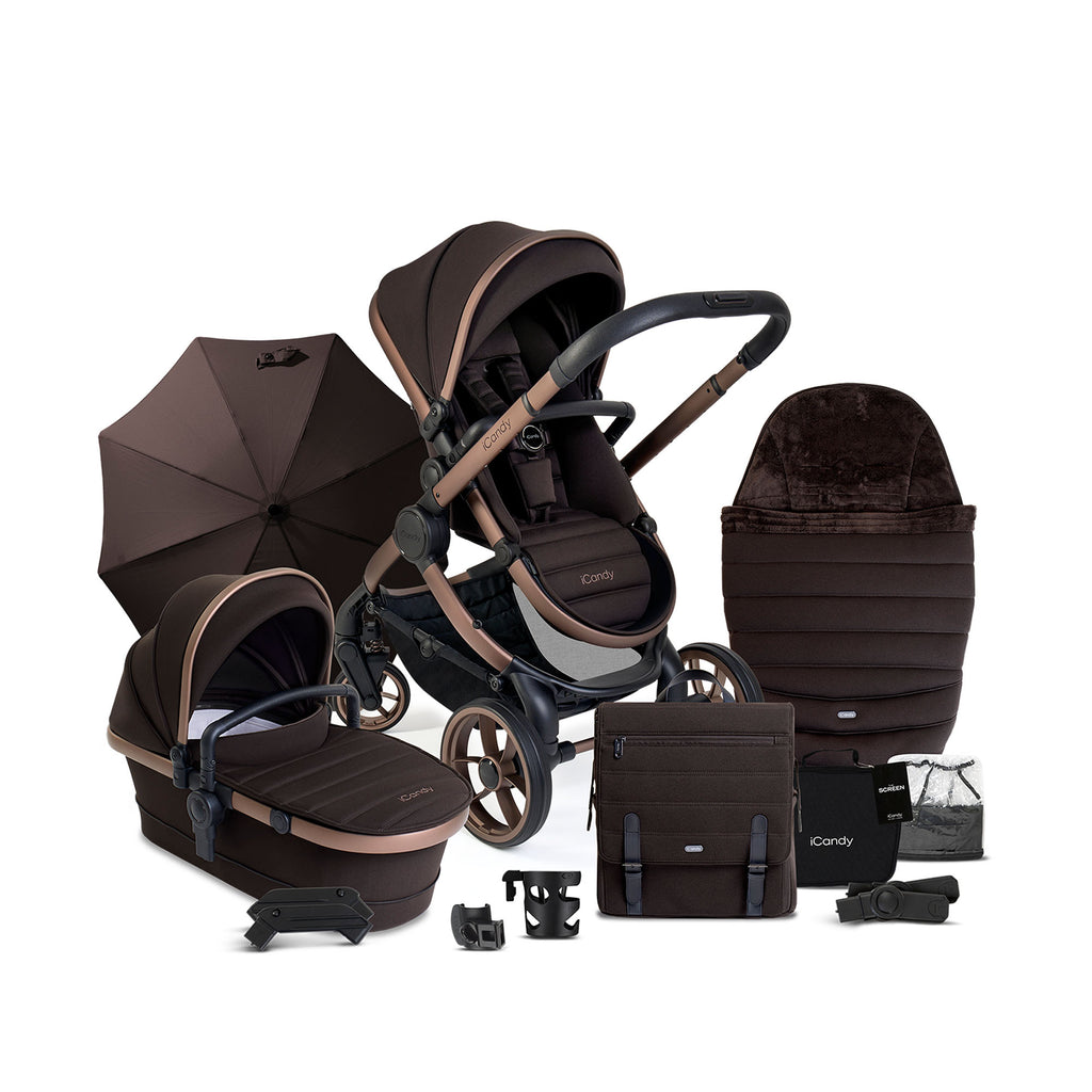 iCandy Peach 7 Pushchair and Carrycot Complete Bundle -  Pecan