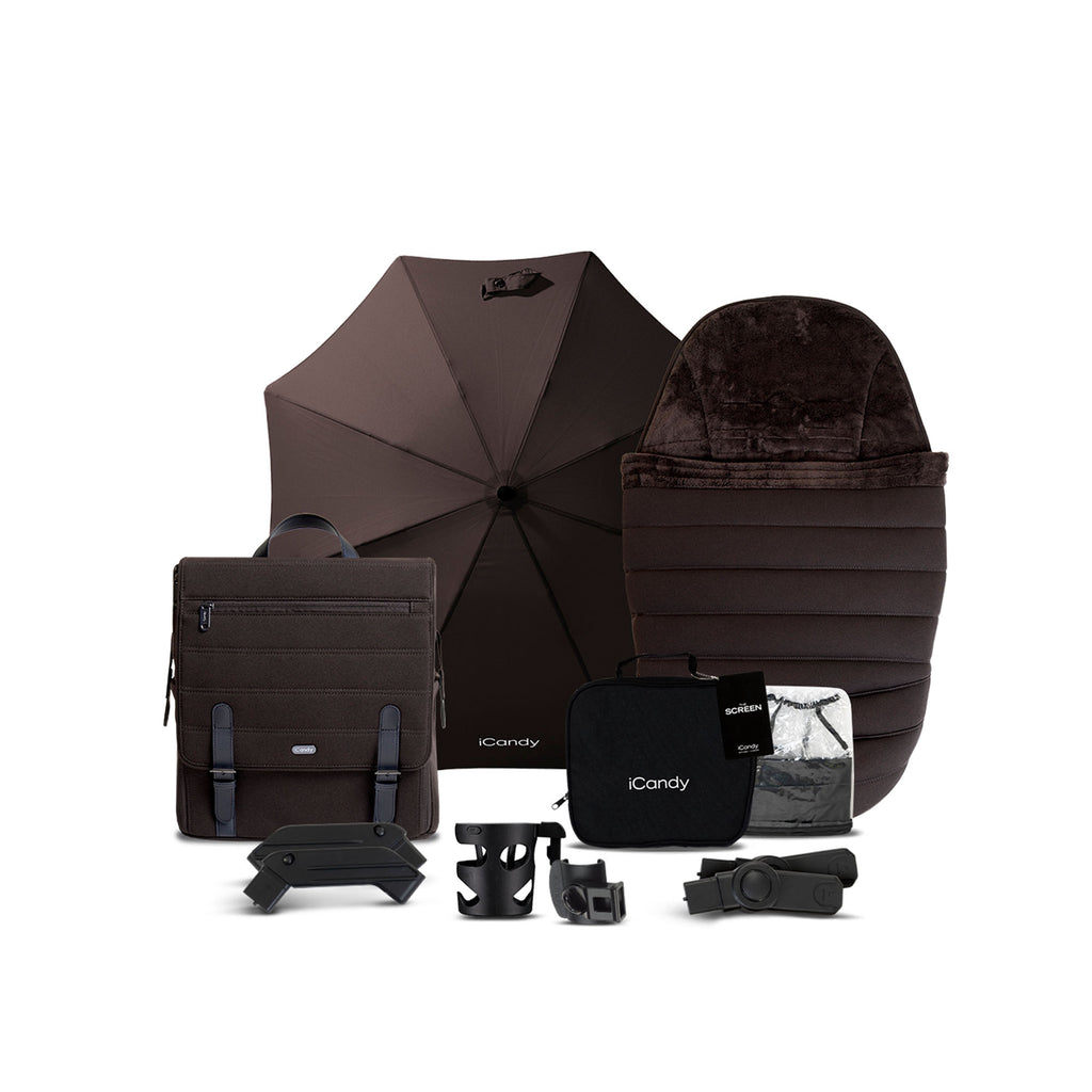 iCandy Peach 7 Pushchair and Carrycot Complete Car Seat Bundle - Pecan