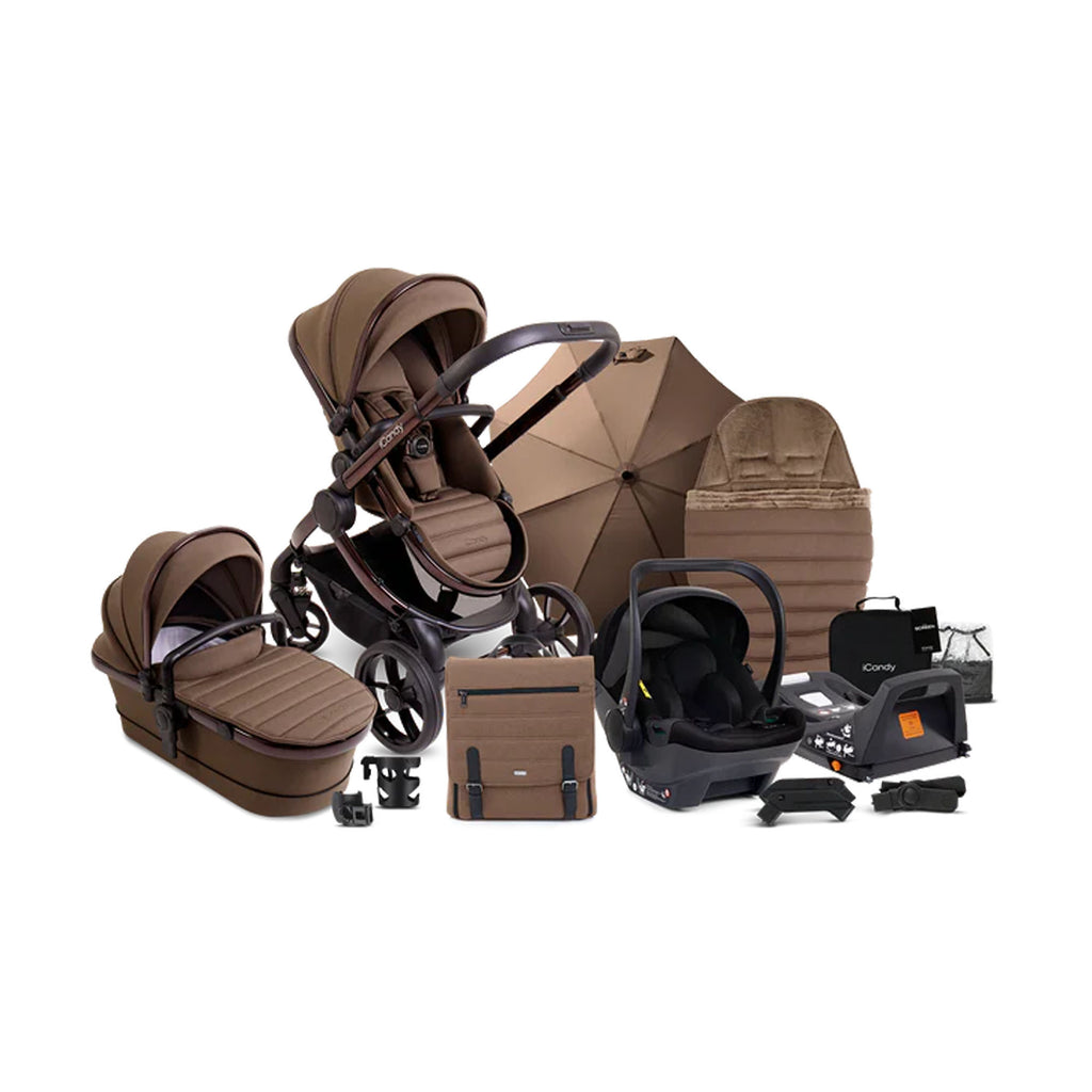 iCandy Peach 7 Pushchair and Carrycot Complete Car Seat Bundle - Coco