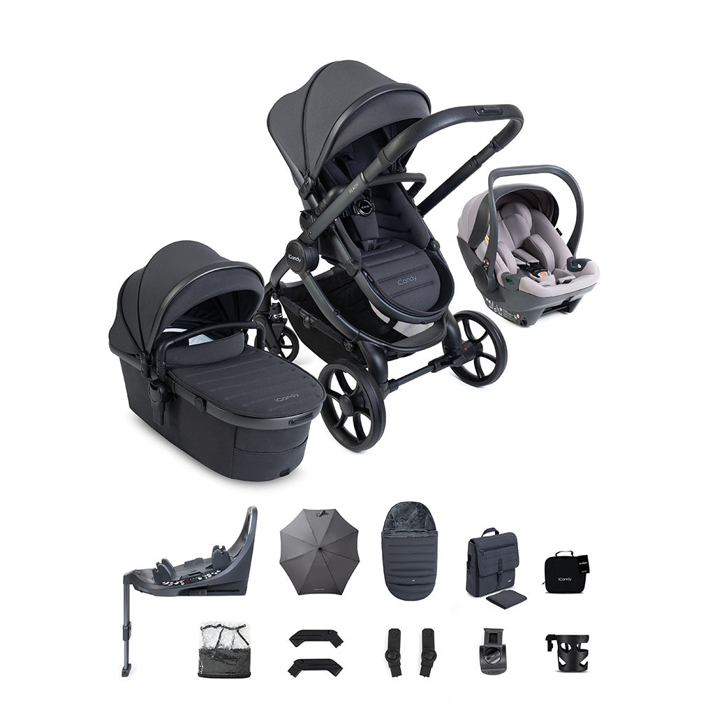iCandy Peach 8 Pushchair Complete Car Seat Bundle - Grey