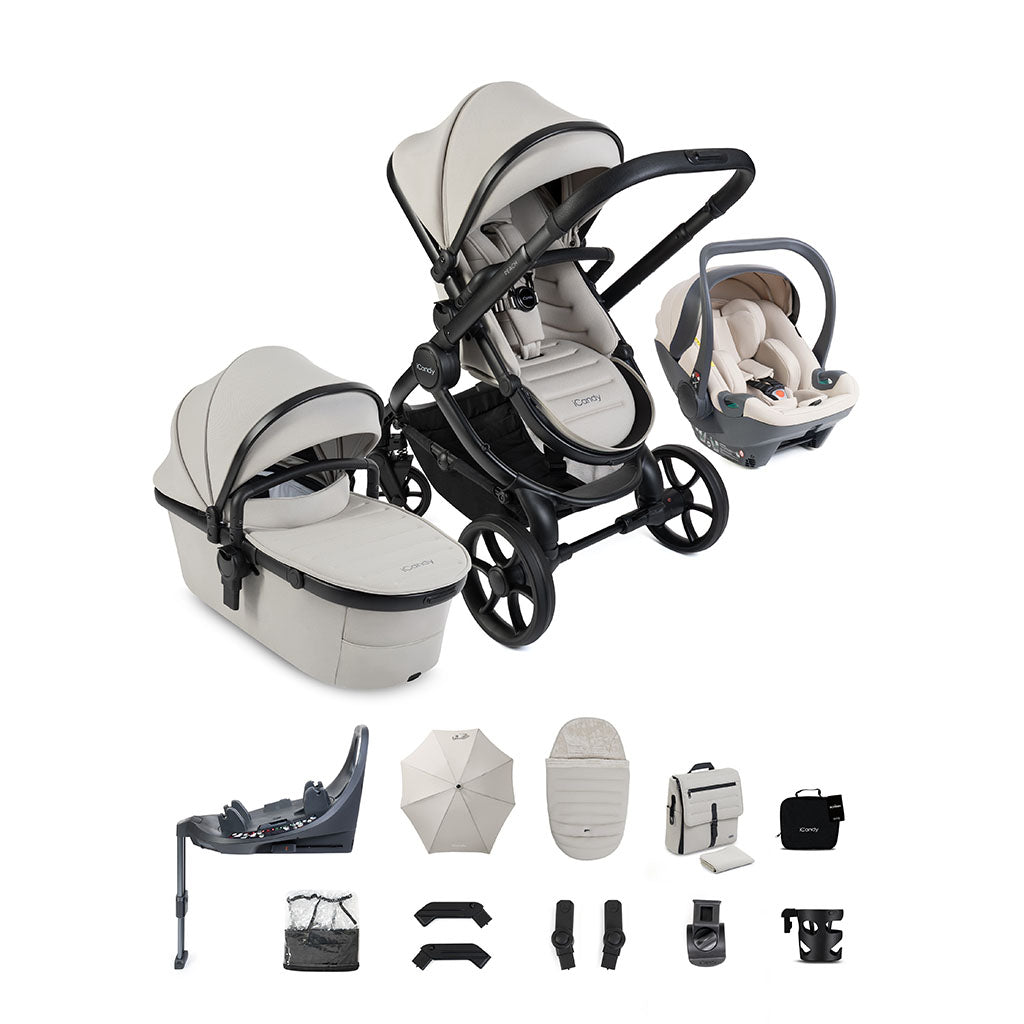 iCandy Peach 8 Pushchair Complete Car Seat Bundle - Taupe