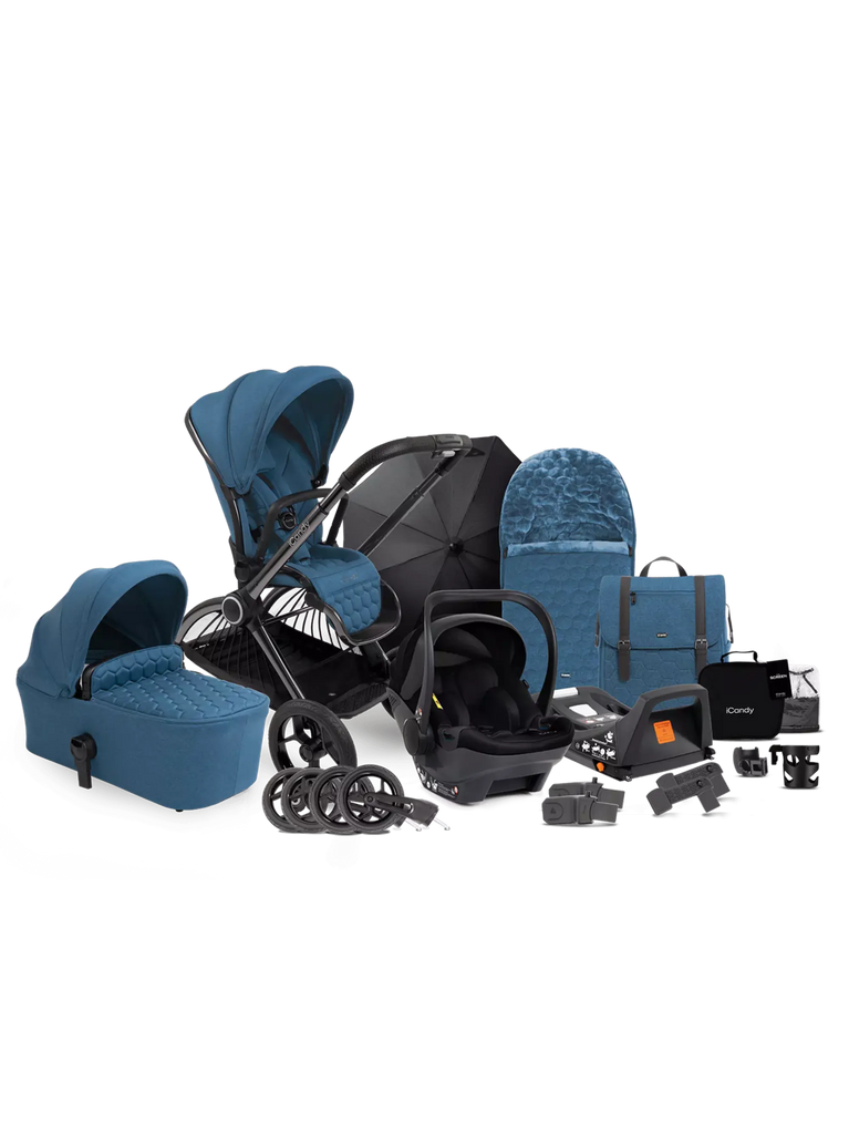 iCandy Core Pushchair and Carrycot Complete Car Seat Bundle - Chelsea Baby