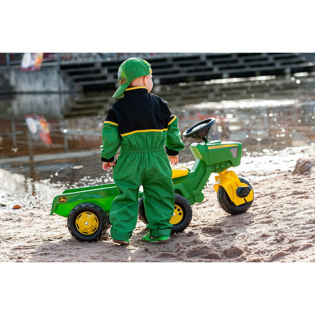 John Deer Trio Trac Ride On Tractor with Electronic Steering Wheel and Trailer - Chelsea Baby