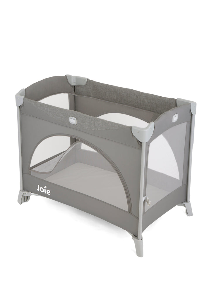 Joie Kubbie Sleep Compact Travel Cot - Foggy Grey - Chelsea Baby