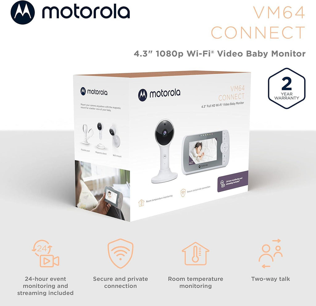 Motorola Nursery VM64 Connect - Video Baby Monitor - Chelsea Baby