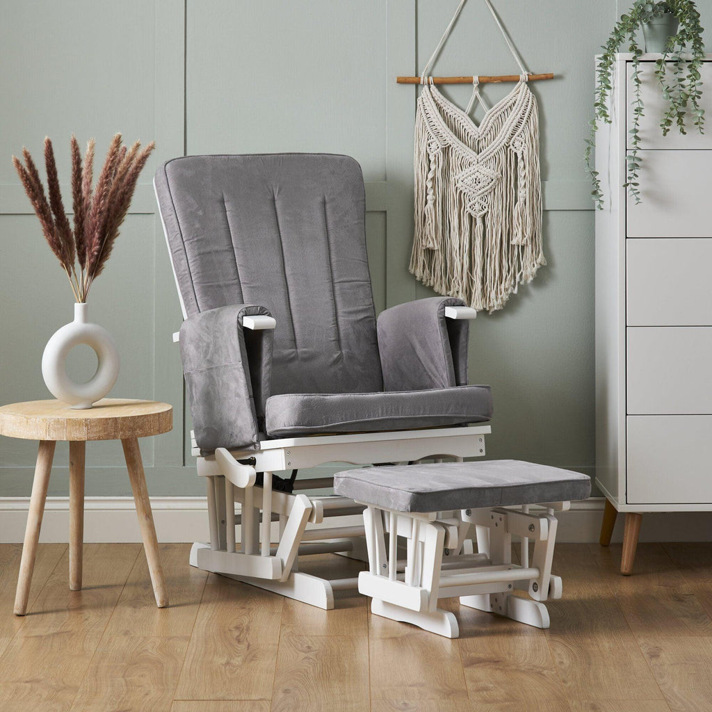 Obaby Deluxe Reclining Glider Chair and Stool - Chelsea Baby