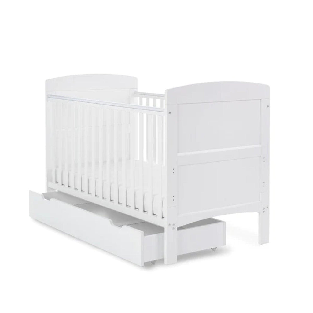 Obaby Grace Cot Bed and Underdrawer - White - Chelsea Baby