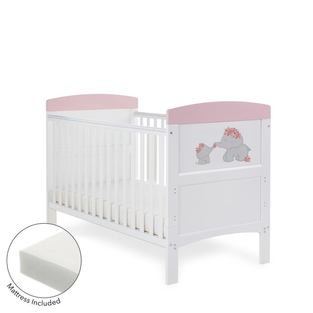 Obaby Grace Inspire Cot Bed and Fibre Mattress - Chelsea Baby