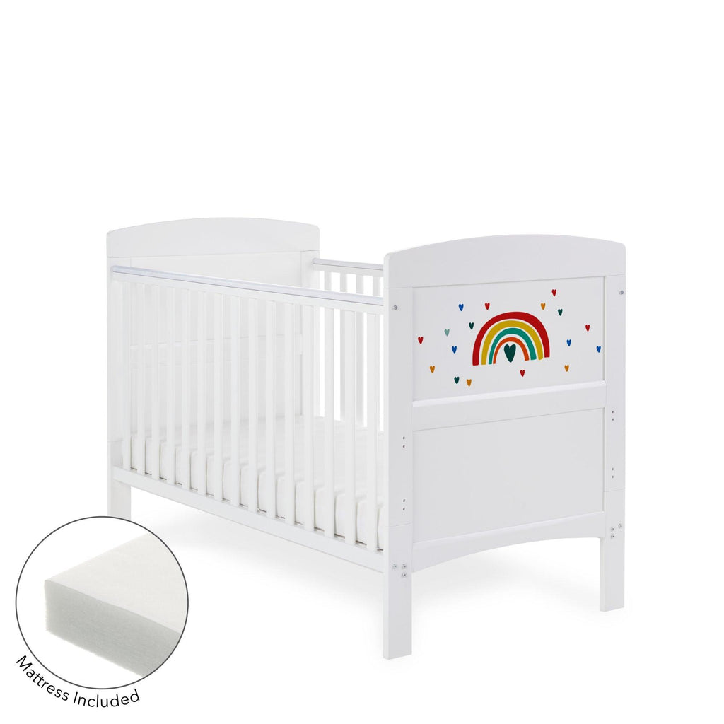 Obaby Grace Inspire Cot Bed and Fibre Mattress - Chelsea Baby