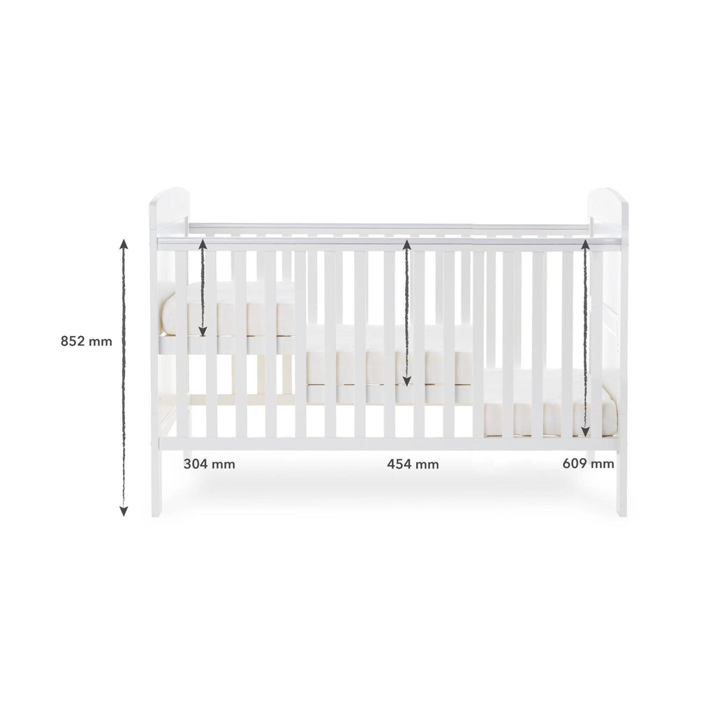 Obaby Grace Inspire Cot Bed and Fibre Mattress - Chelsea Baby