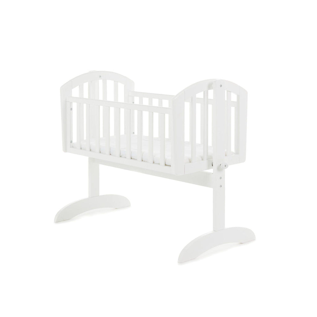 Obaby Sophie Swinging Crib and Mattress - White - Chelsea Baby