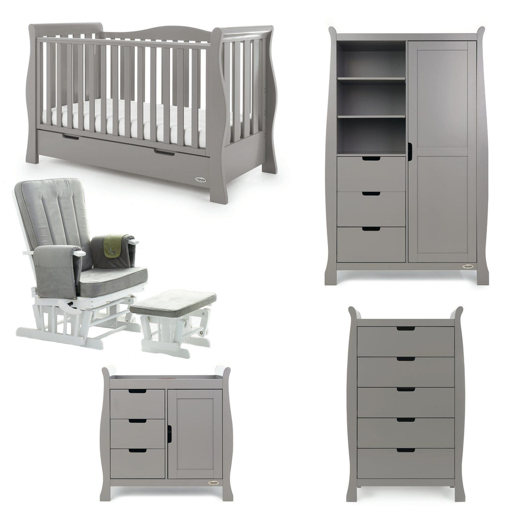 Obaby Stamford Luxe Sleigh 5 Piece Room Set - Chelsea Baby