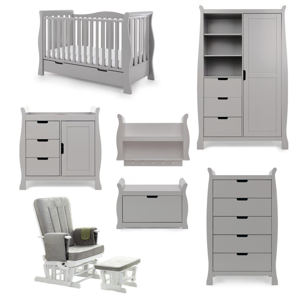 Obaby Stamford Luxe Sleigh 7 Piece Room Set - Chelsea Baby