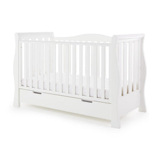 Obaby Stamford Luxe Sleigh Cot Bed and Moisture Management Mattress - Chelsea Baby