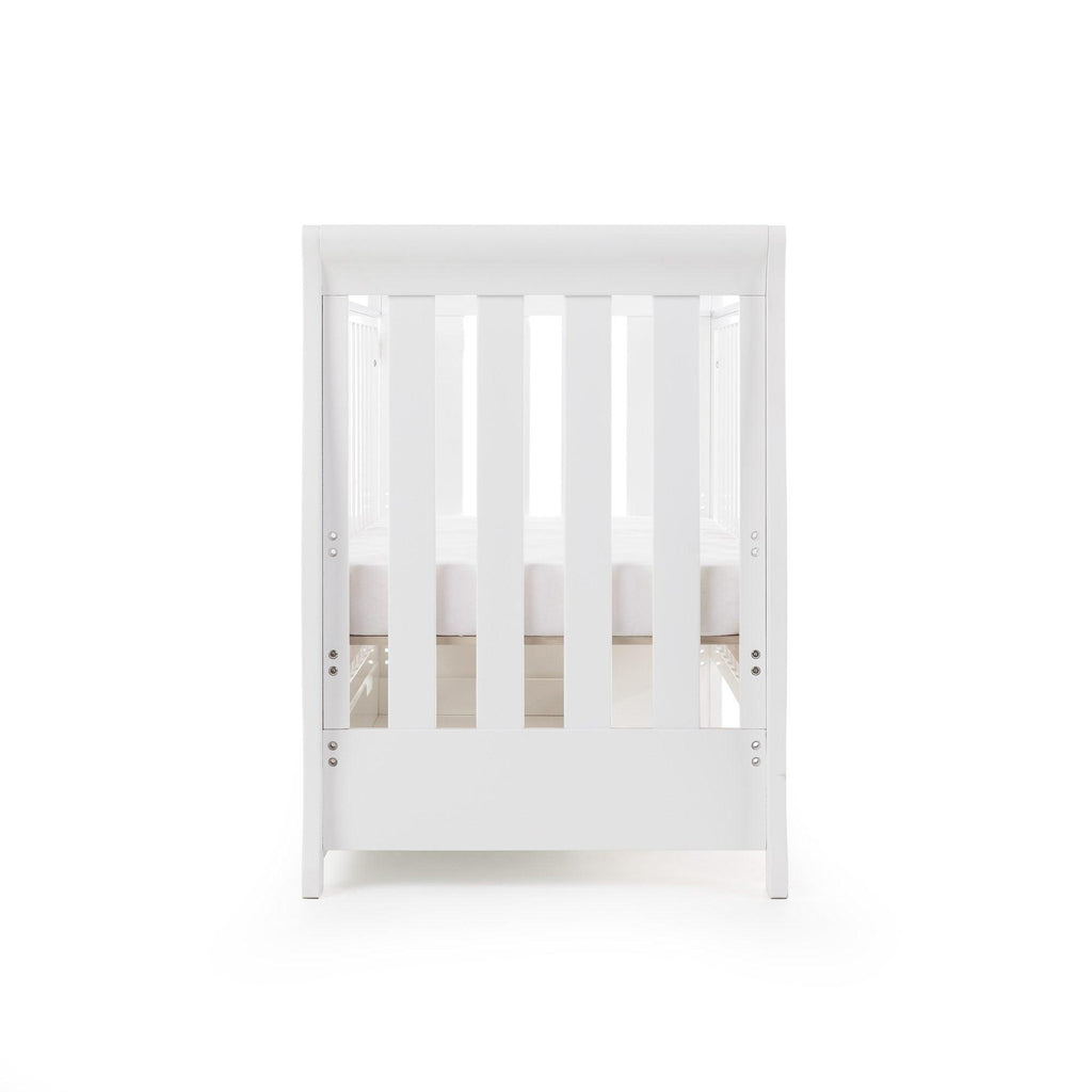 Obaby Stamford Mini Sleigh Cot Bed and Breathable Mattress - Chelsea Baby