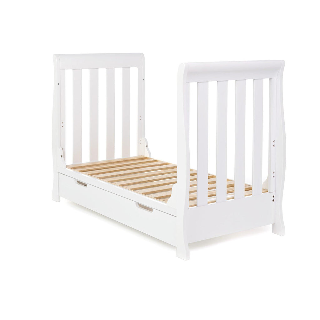 Obaby Stamford Mini Sleigh Cot Bed and Breathable Mattress - Chelsea Baby