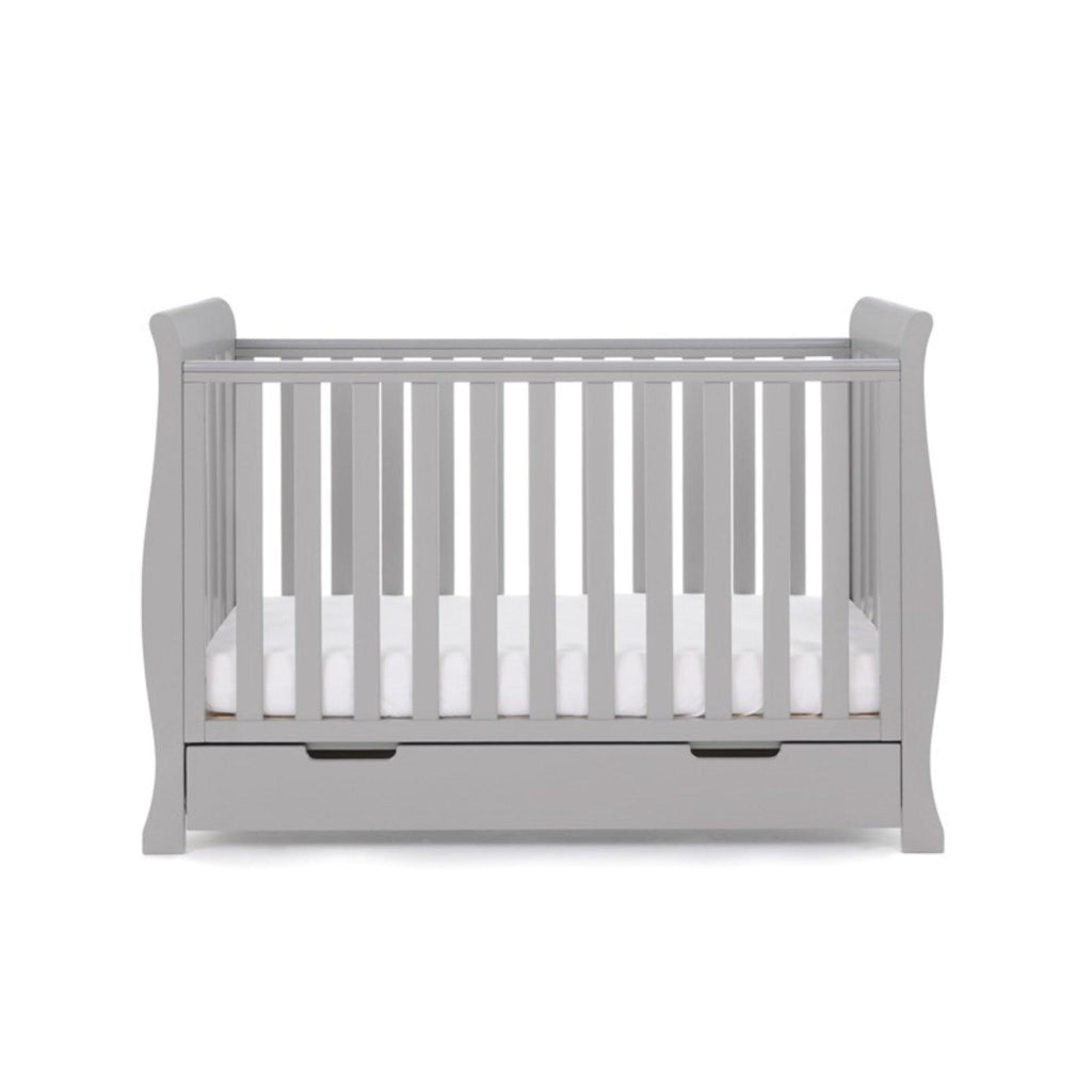 Obaby Stamford Mini Sleigh Cot Bed and Breathable Mattress - Chelsea Baby