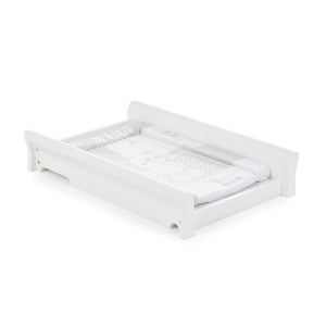 Obaby Stamford Space Saver Sleigh Cot and Cot Top Changer - White - Chelsea Baby