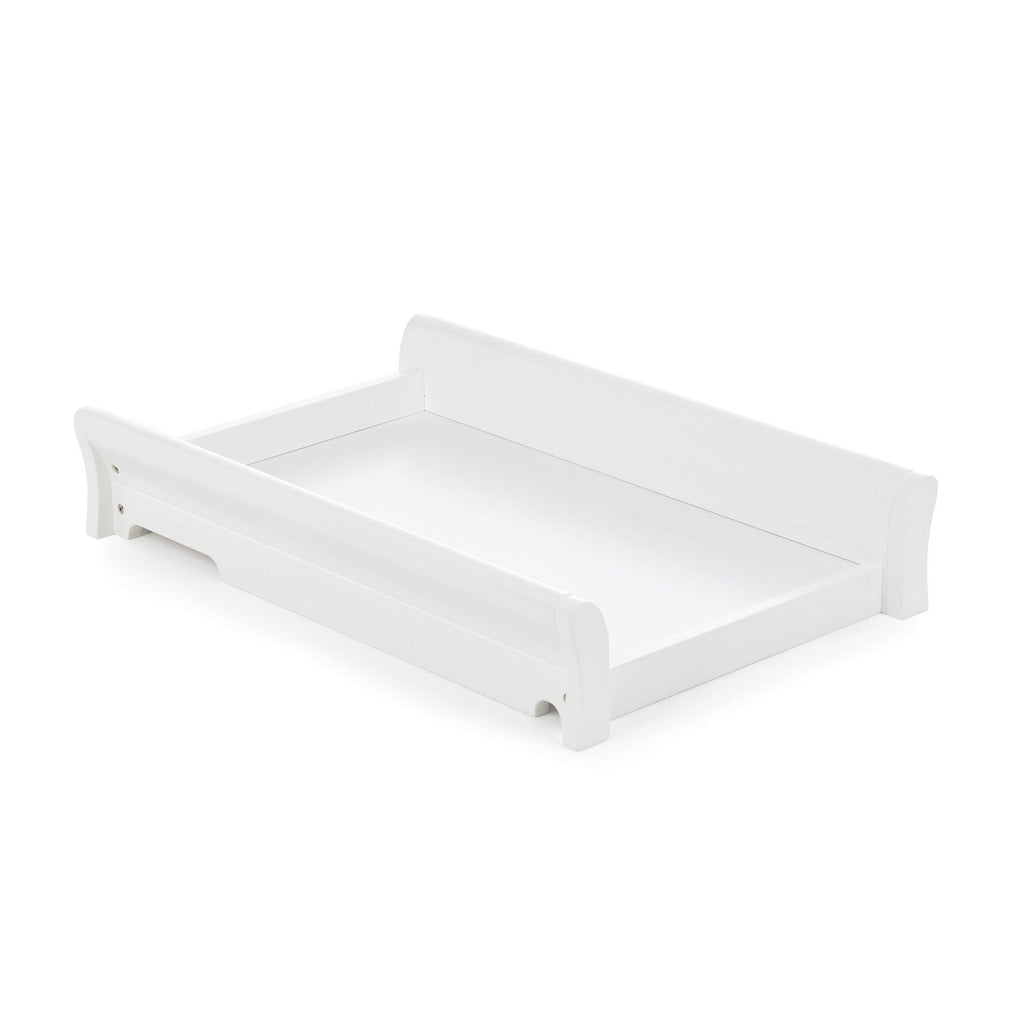 Obaby Stamford Space Saver Sleigh Cot and Cot Top Changer - White - Chelsea Baby