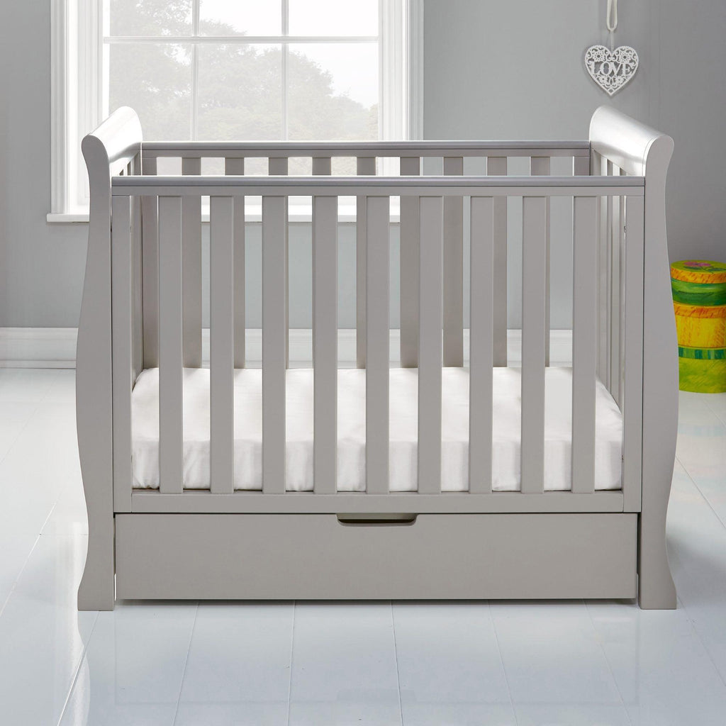 Obaby Stamford Space Saver Sleigh Cot and Sprung Mattress - Chelsea Baby