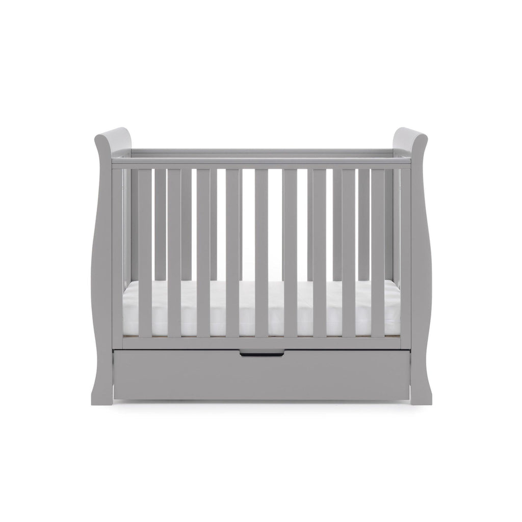 Obaby Stamford Space Saver Sleigh Cot and Sprung Mattress - Chelsea Baby