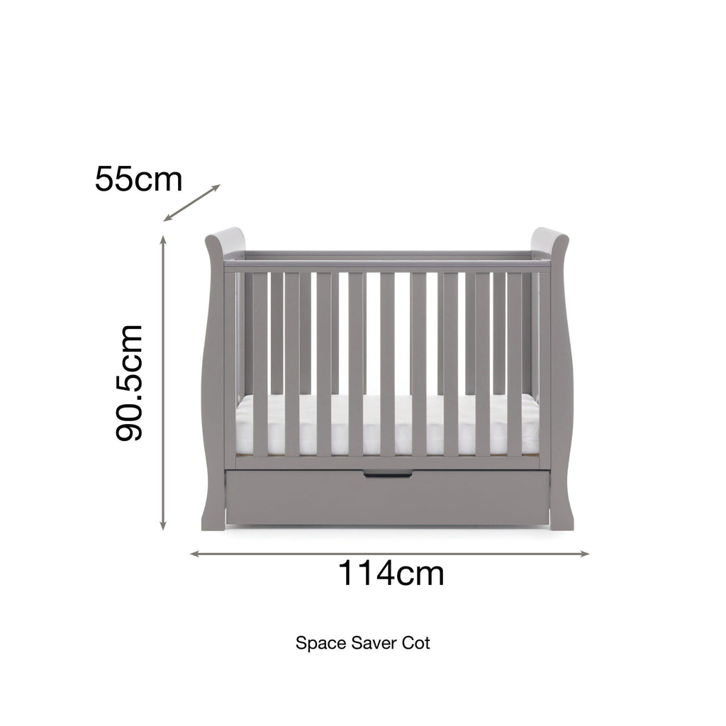 Obaby Stamford Space Saver Sleigh Cot - Chelsea Baby