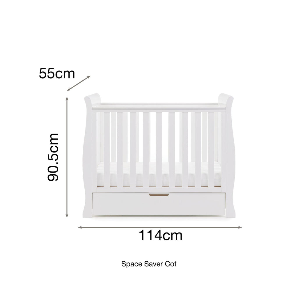 Obaby Stamford Space Saver Sleigh Cot - Chelsea Baby