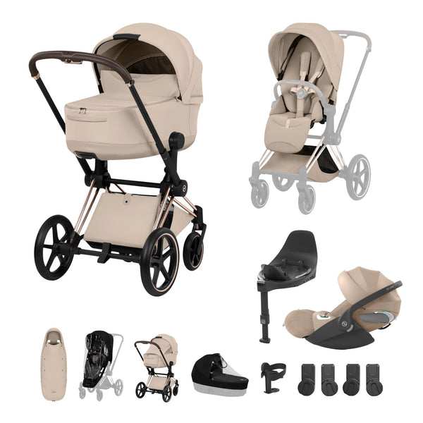Cybex Priam Style Ultimate Accessory Bundle - Rosegold / Cozy Beige