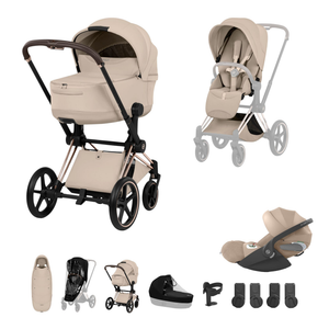 Cybex Priam Style Ultimate Accessory Bundle - Rosegold / Cozy Beige