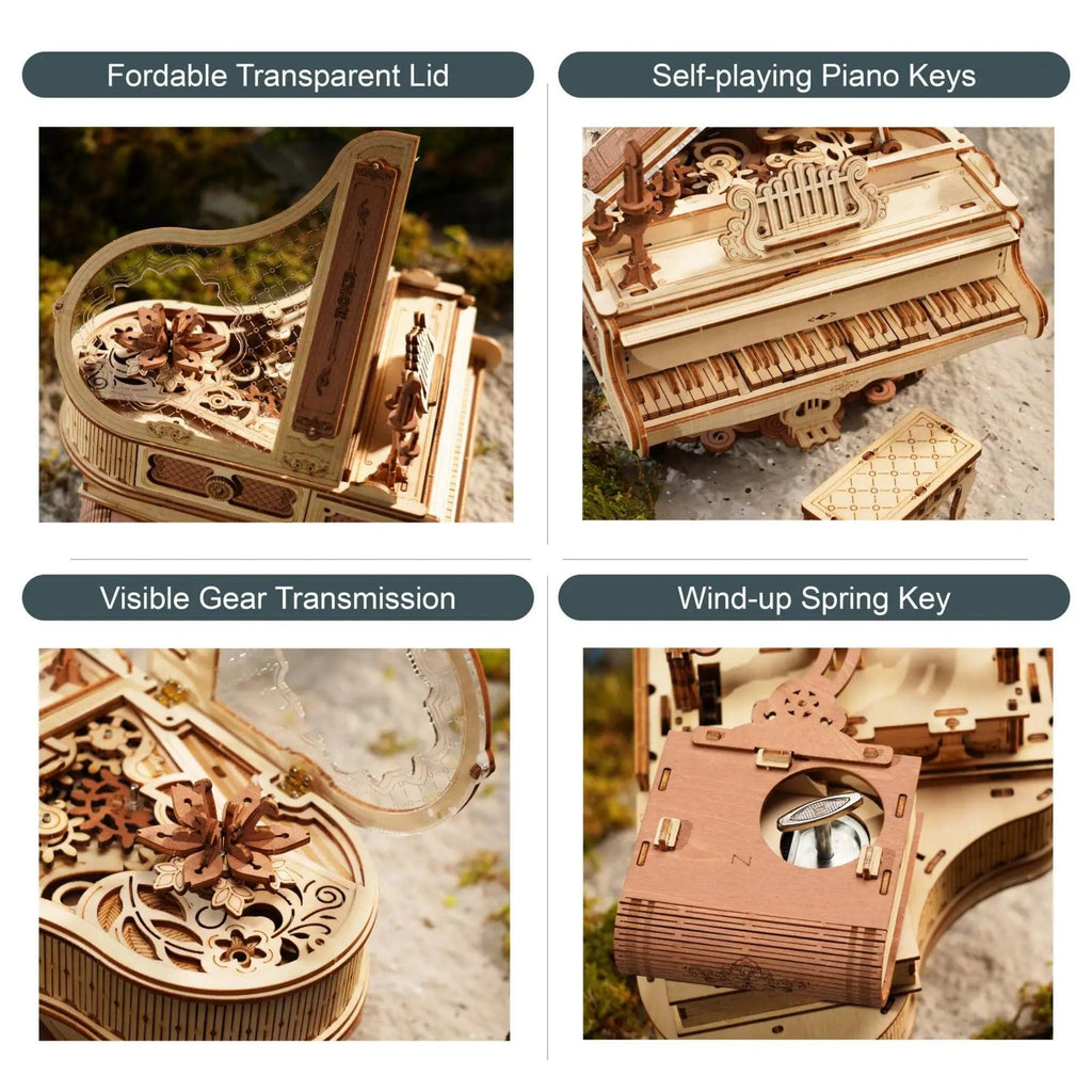 ROKR Magic Piano Mechanical Music Box 3D Wooden Puzzle - Chelsea Baby