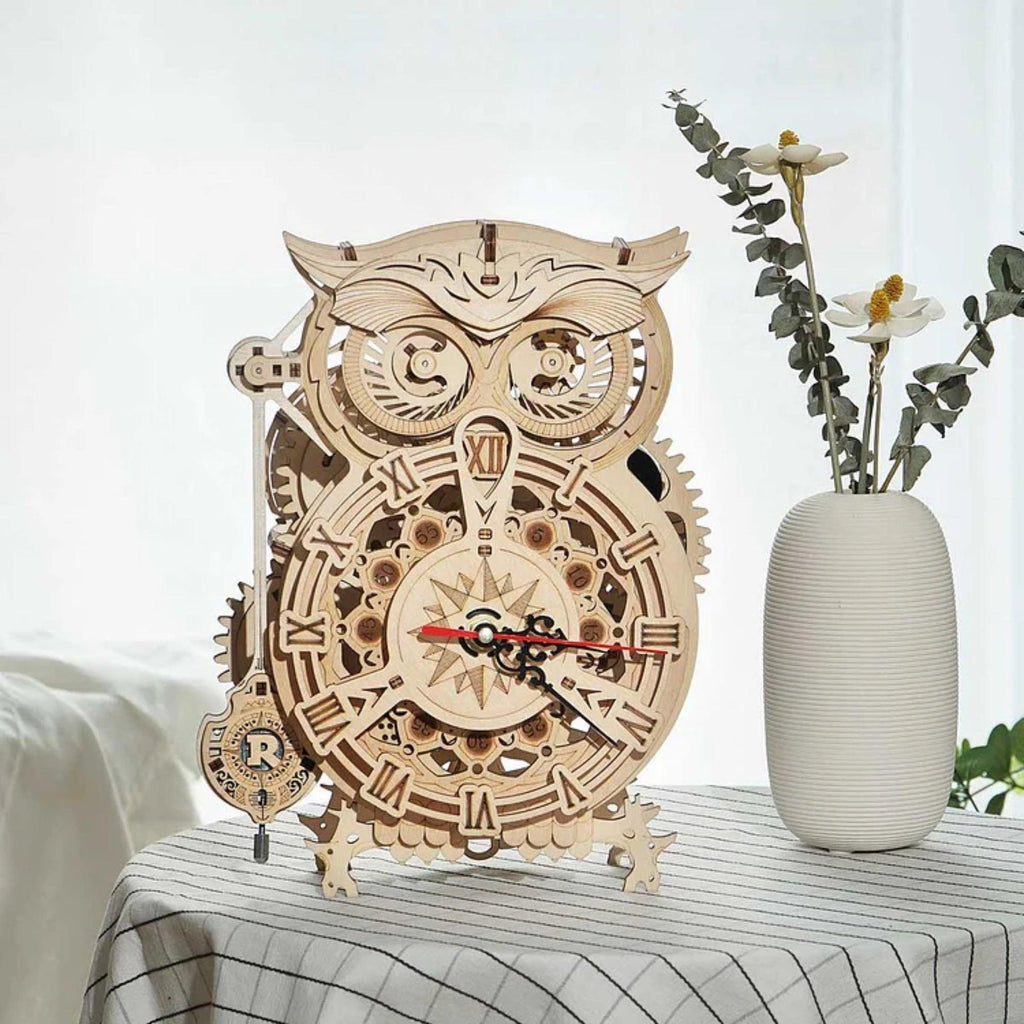 ROKR Owl Clock Mechanical Gears 3D Wooden Puzzle - Chelsea Baby